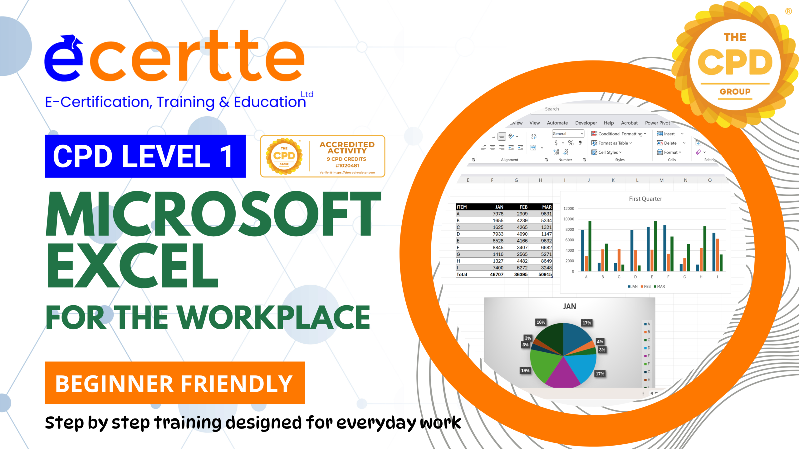 Microsoft Excel for The Workplace – CPD Level 1 – Beginner